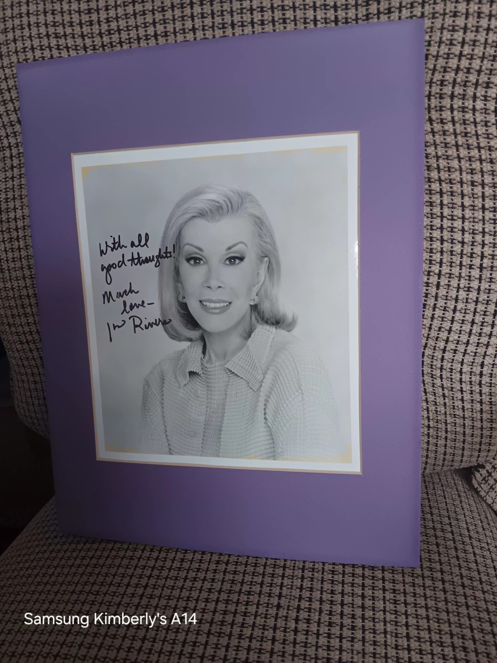 Great Hand SIGNED Joan Rivers 8x10 Vintage Photo. With All Good Thought!